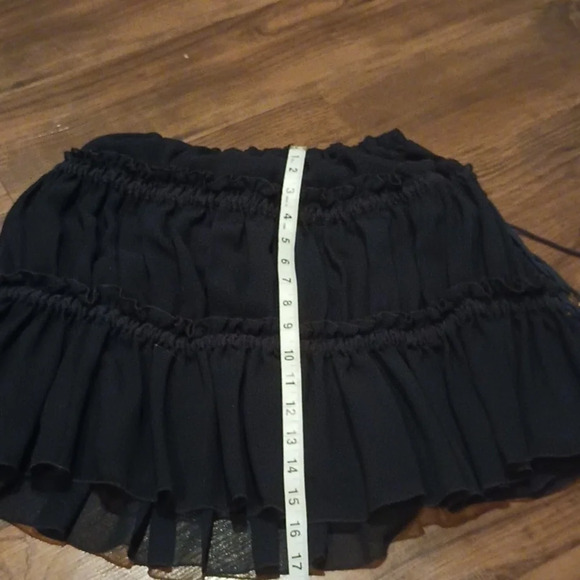 SeeByChloe Black Tiered Ruffle Mini Skirt A36 - Picture 8 of 9
